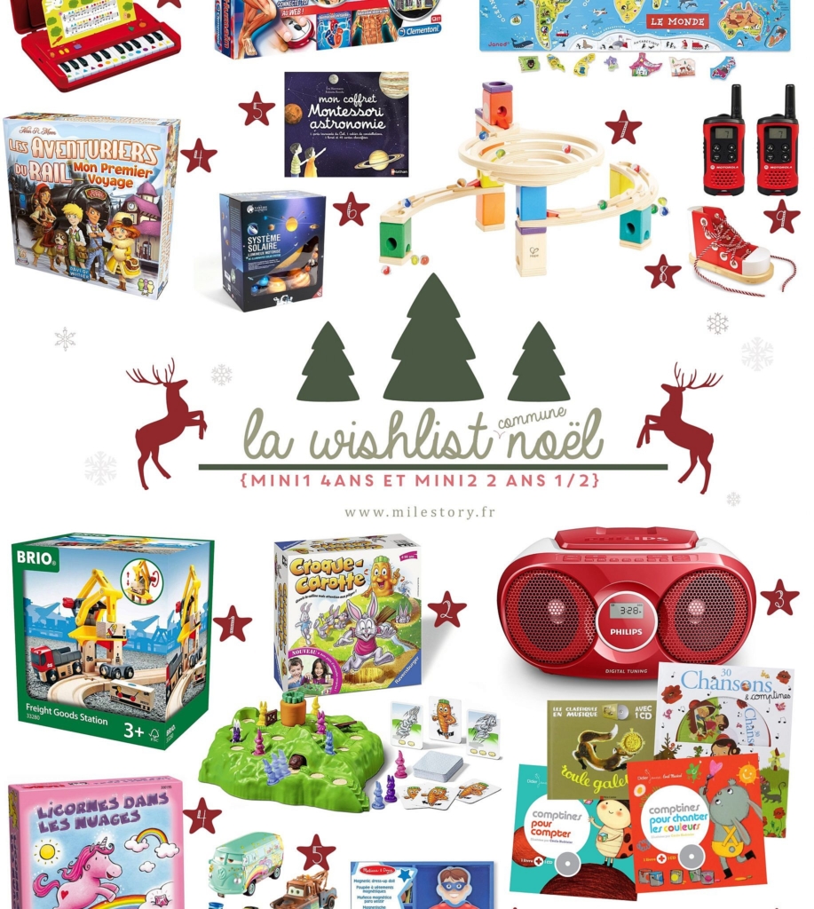 Wishlist Noël 2017 - idées cadeaux enfants de 4 ans et 2 ans et demi